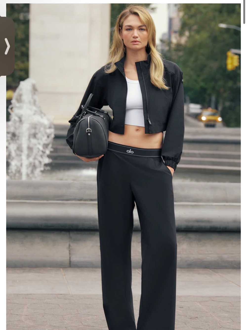 ALO Yoga Black Wide-Leg - Suit Up Trouser (XS Long)